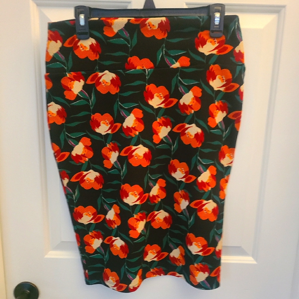 Midi skirt, LuLaRoe,  size M, floral, stretchy